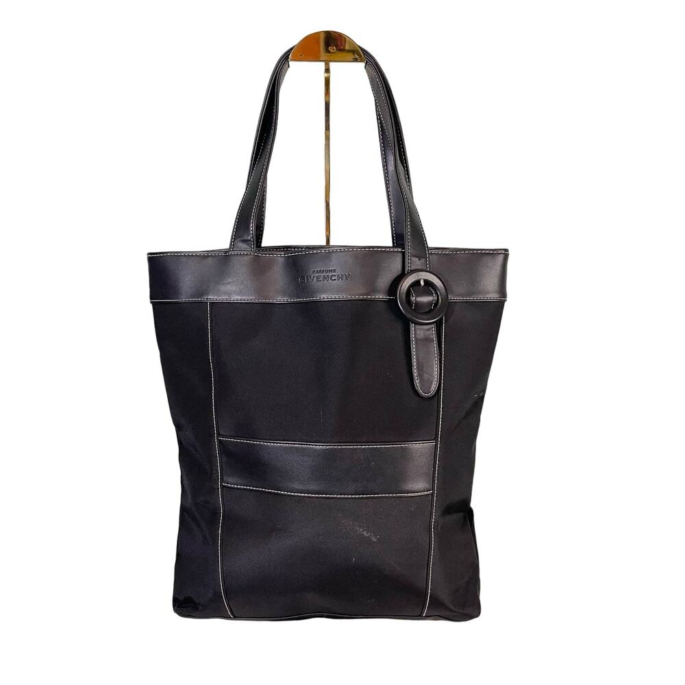 Givenchy Parfums Tote Bag Purse Black Leather Minimal Sophisticated Work Luxury